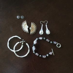 Handmade earrings and bracelet